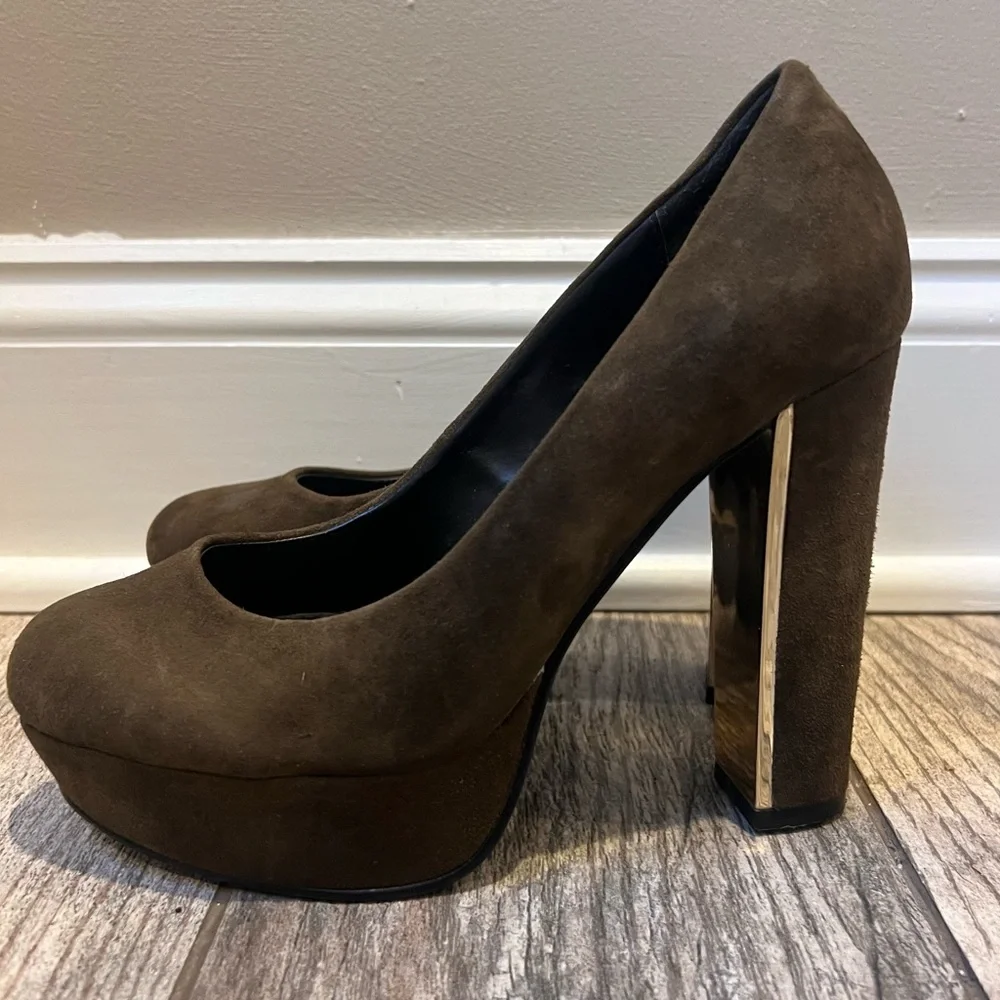 DESIGN LAB Brown 90s Retro Platform Heel Size 6.5